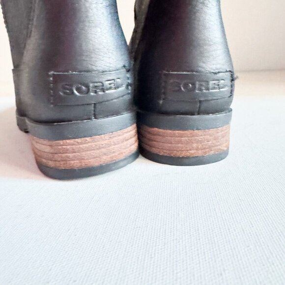 Sorel Emelie Tall Black Leather Boots 6 - Picture 6 of 11